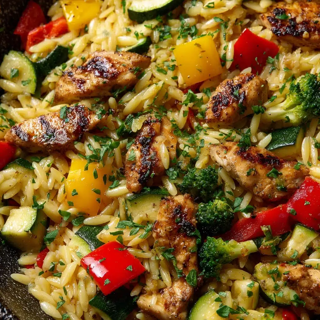 Lemon Chicken & Veggie Orzo Stir Fry Recipe - Recipe Image