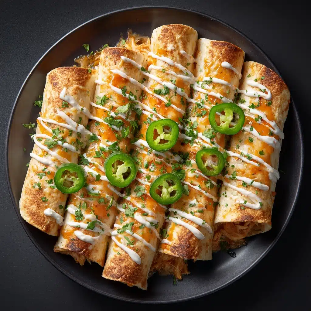 Jalapeño Cream Cheese Chicken Taquitos with Buffalo Sauce Recipe - Recipe Image