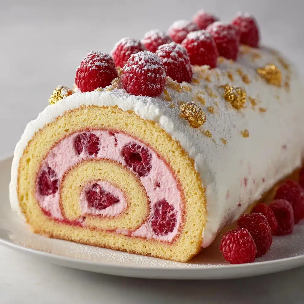 Luxurious Pink Raspberry Cheesecake Roll Cake Recipe - Recipe Image