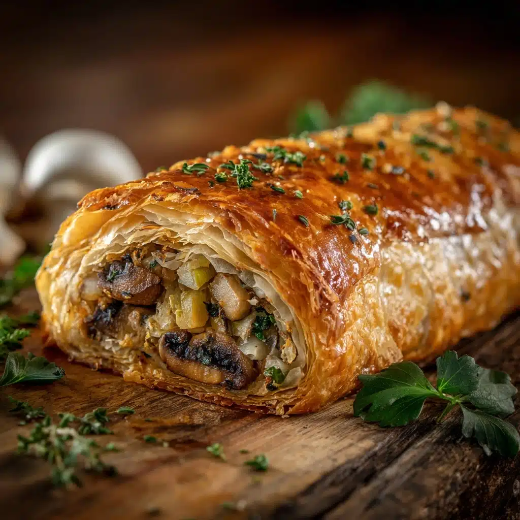 Mushroom Strudel with Leeks and Parmesan Cheese Recipe - Recipe Image