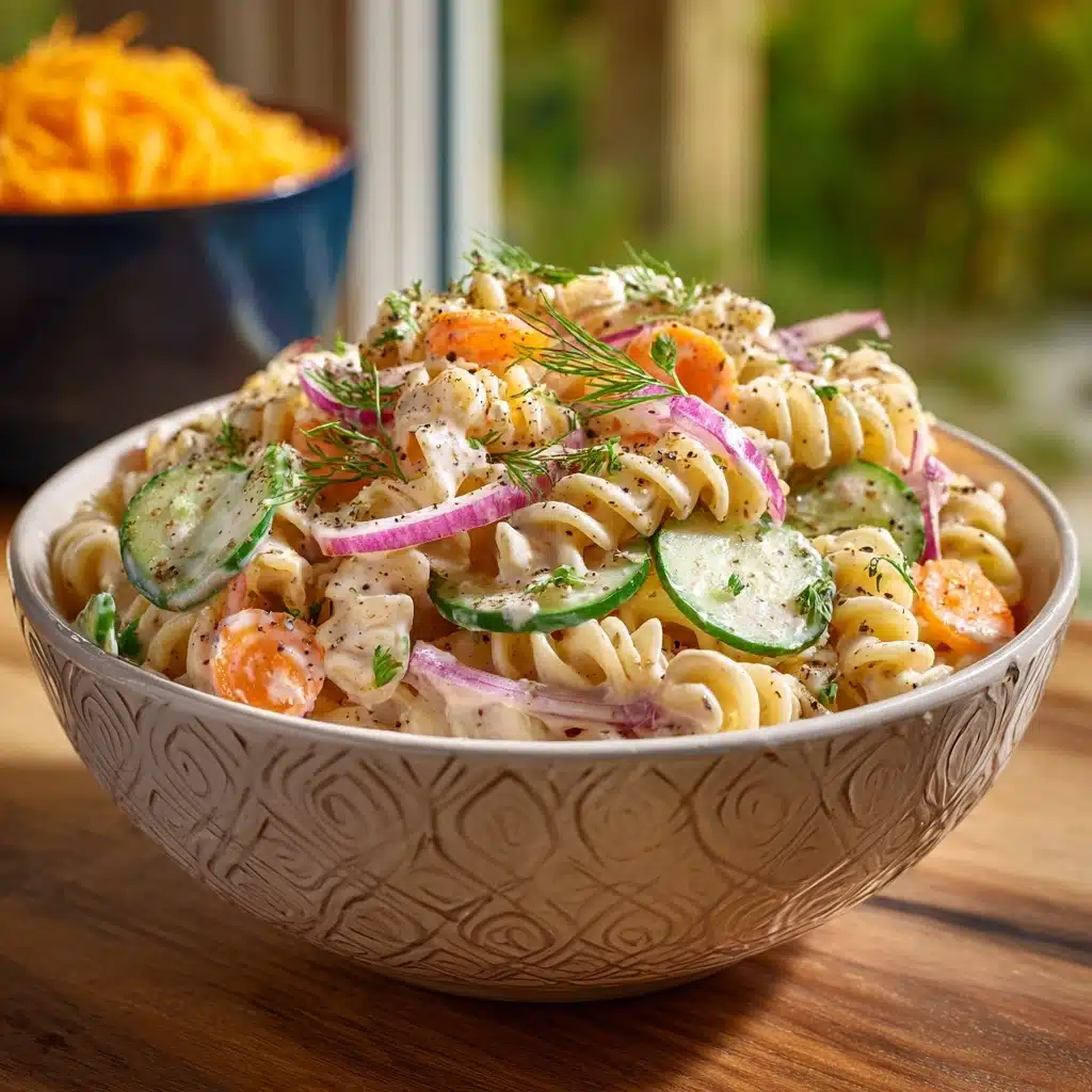 Tangy Dill Pickle Pasta Salad Recipe - Recipe Image