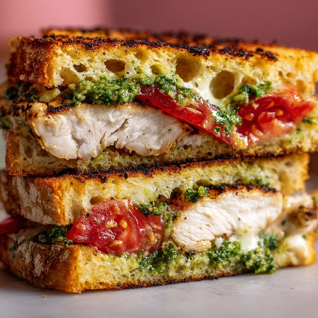 Gourmet Chicken Pesto Sourdough Sandwich Recipe - Recipe Image