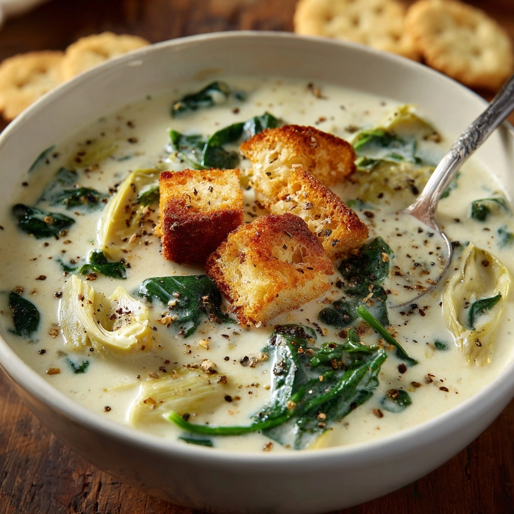 Creamy Spinach and Artichoke Soup Recipe - Recipe Image