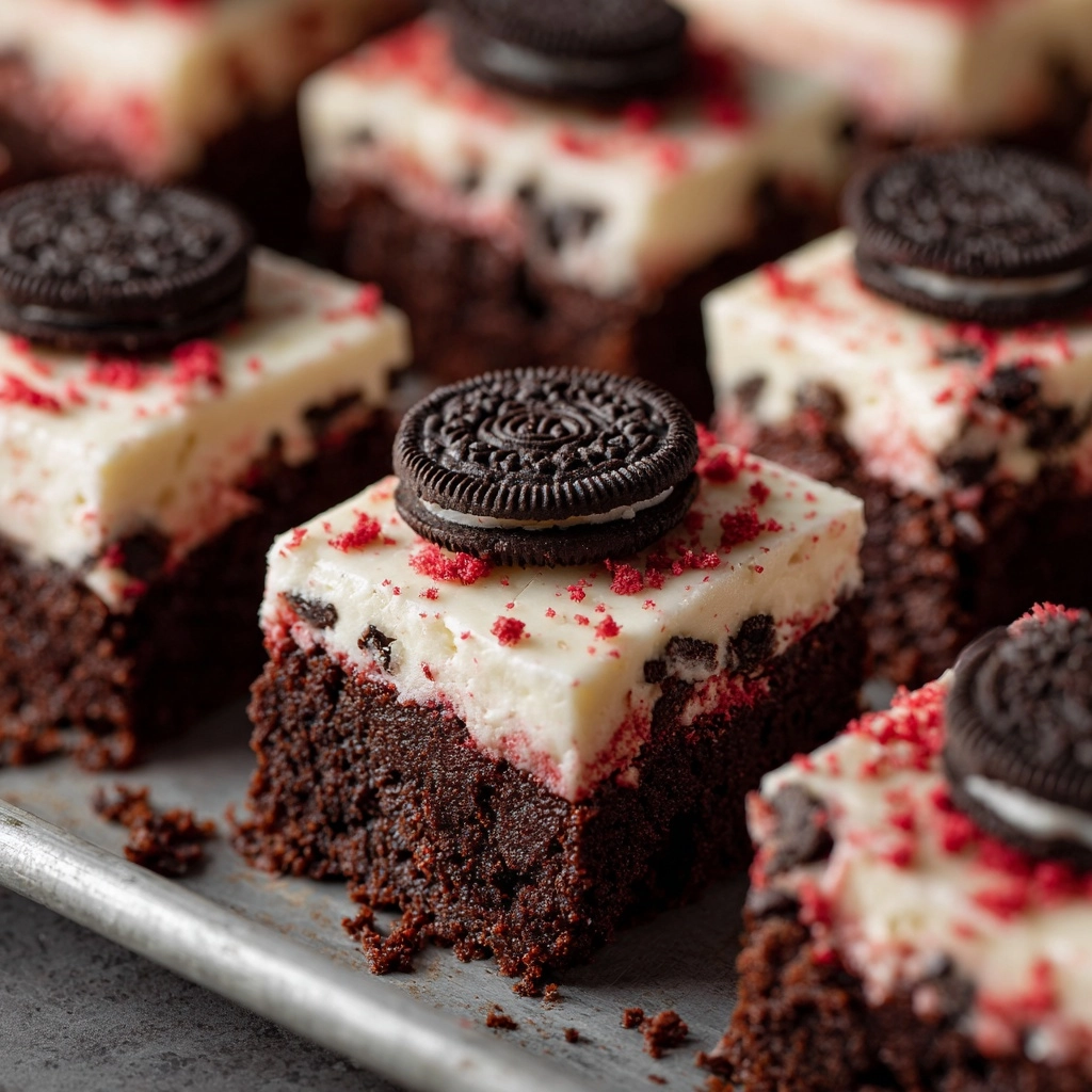Cookies & Cream Red Velvet Brownies Recipe - Recipe Image