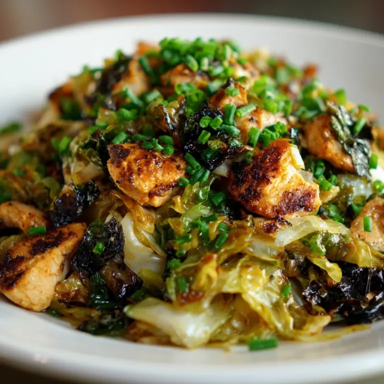 Sautéed Garlic Cabbage with Tender Chicken Recipe