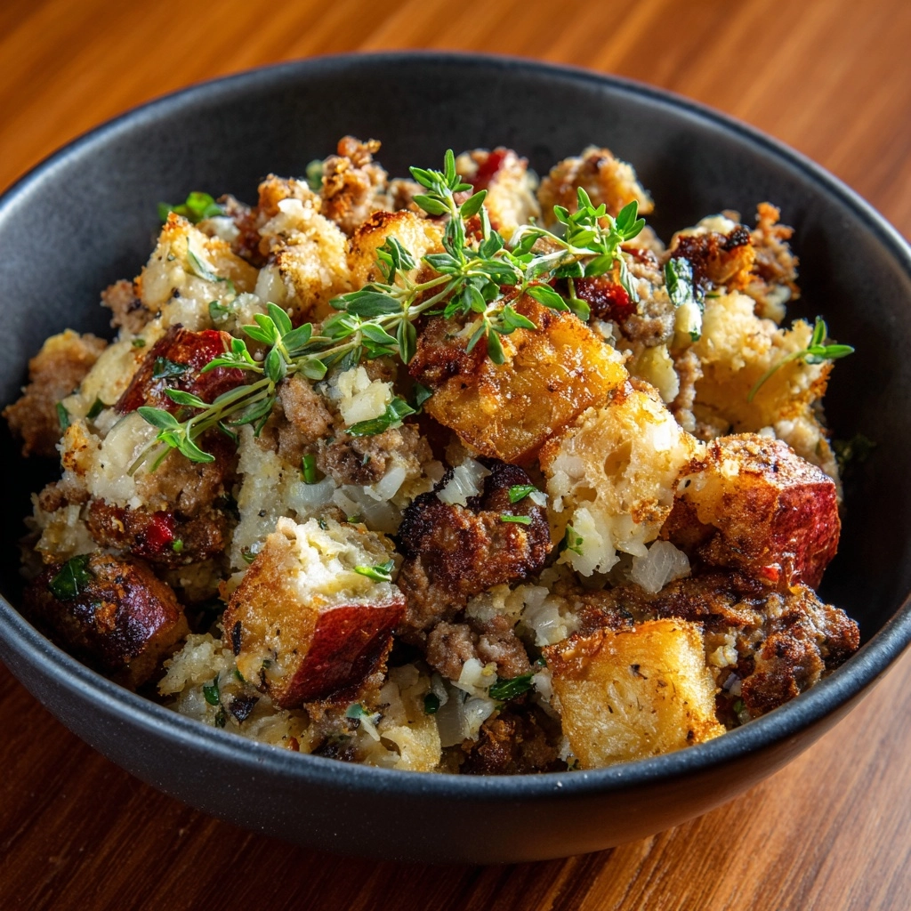 Crockpot Stuffing with Sausage and Apple Recipe - Recipe Image