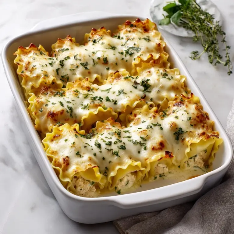 Chicken Alfredo Lasagna Rolls Recipe
