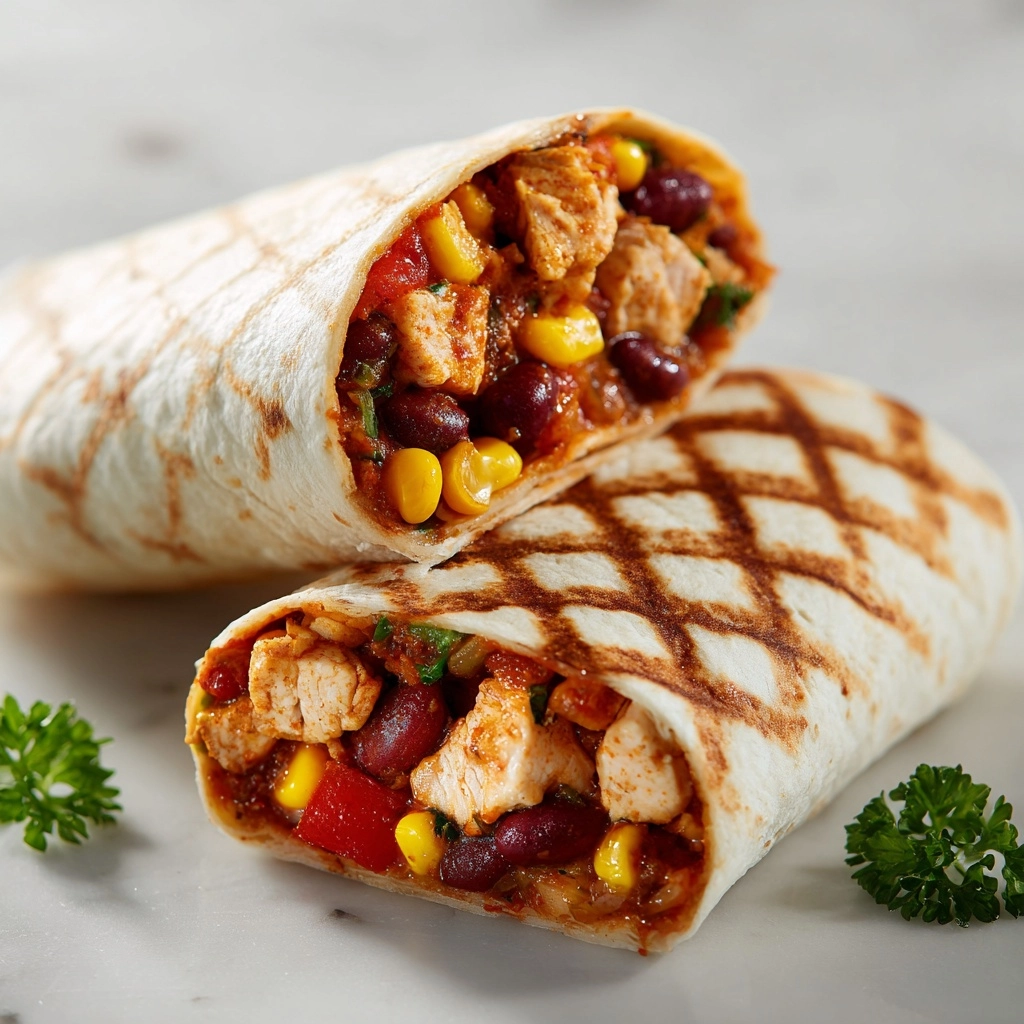 Southern Turkey Burritos with Refried Beans Recipe - Recipe Image