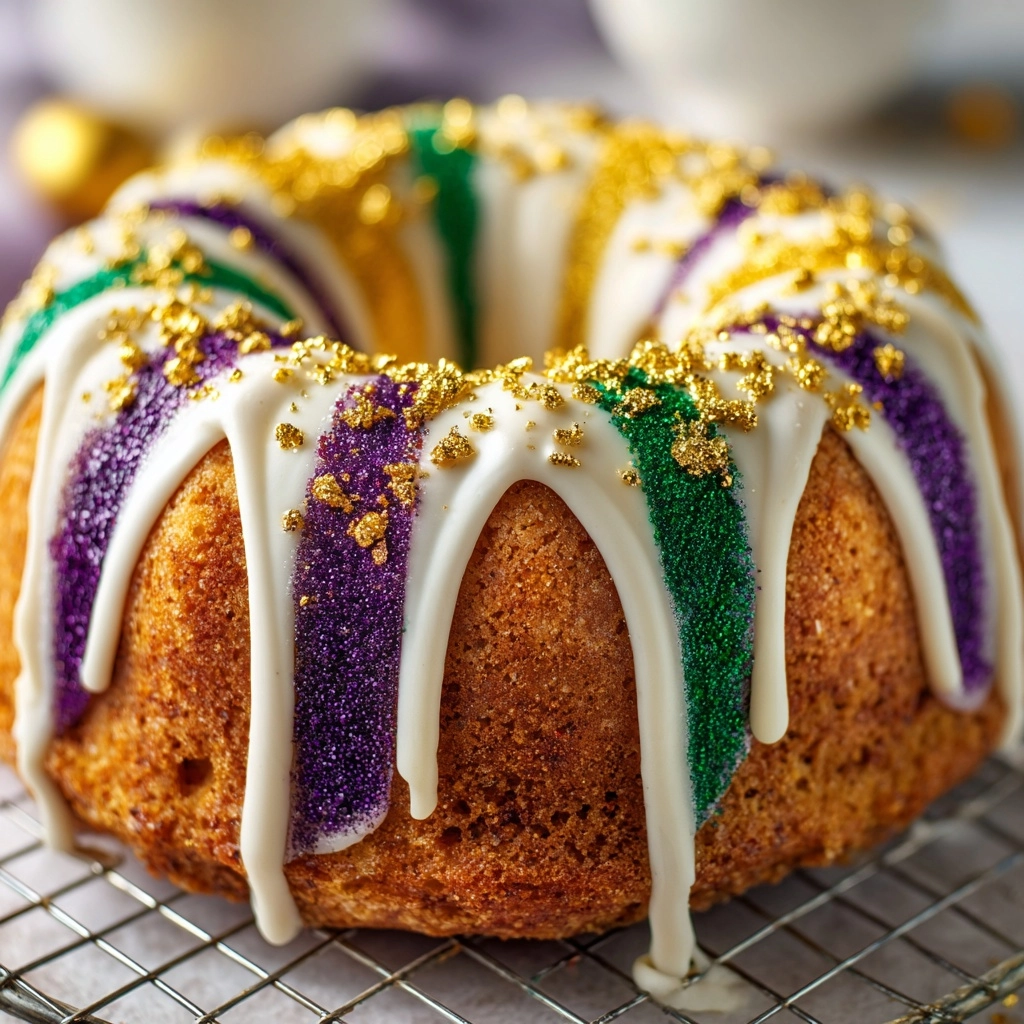 Easy Mardi Gras King Cake Recipe - Recipe Image
