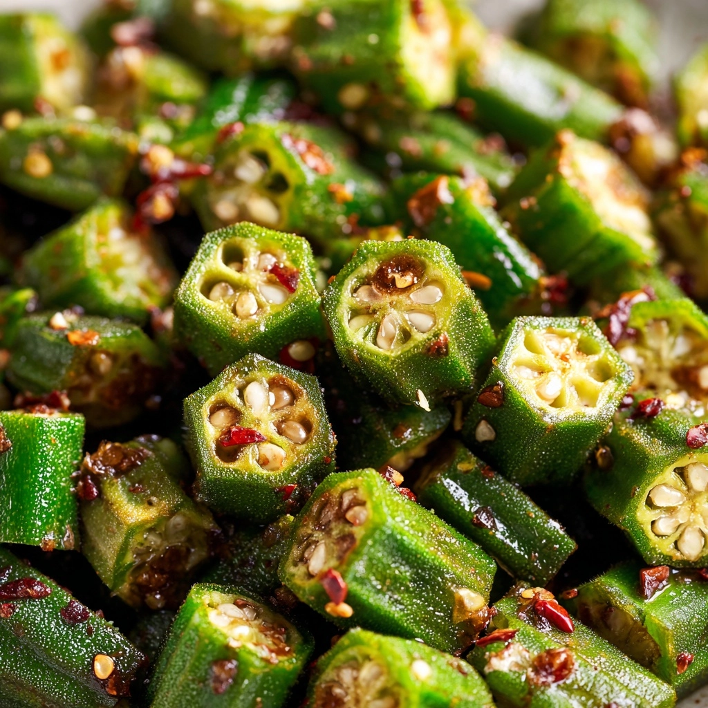 Garlic Chili Roasted Okra Recipe - Recipe Image
