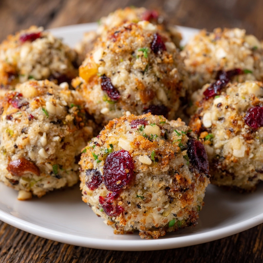 Cranberry Turkey Stuffing Balls Recipe - Recipe Image