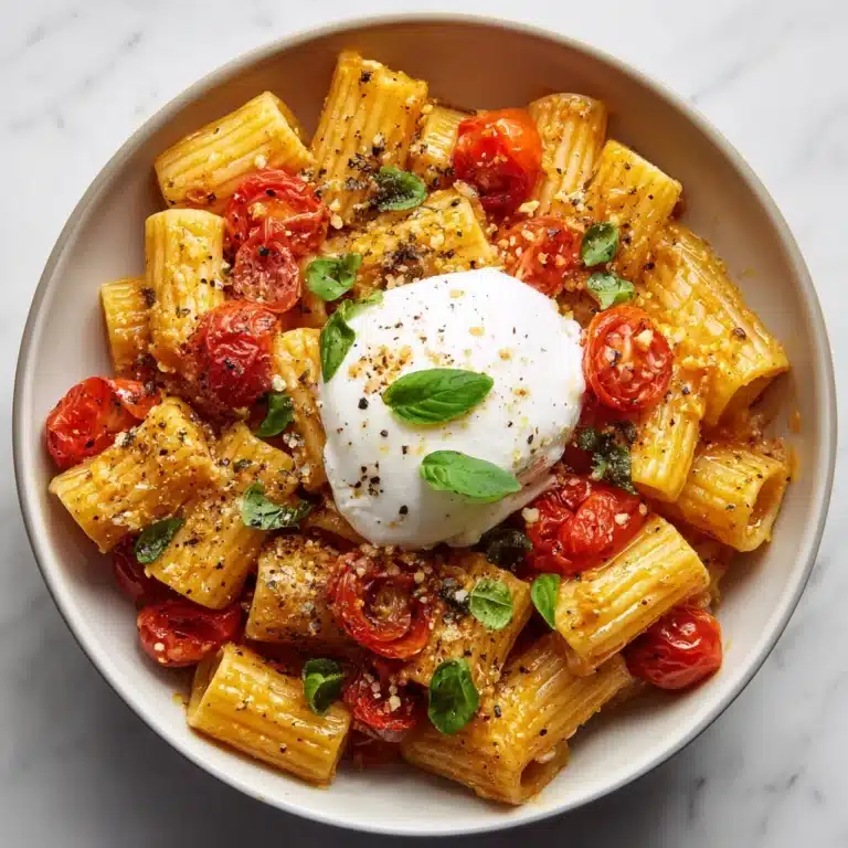 Rigatoni with Burrata and Burst Tomatoes Recipe