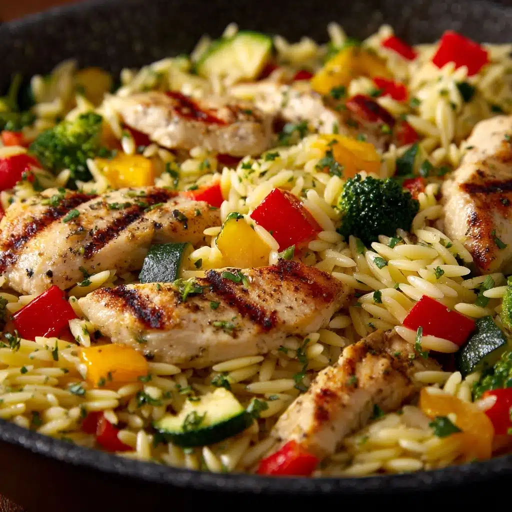 Lemon Chicken & Veggie Orzo Stir Fry Recipe - Recipe Image