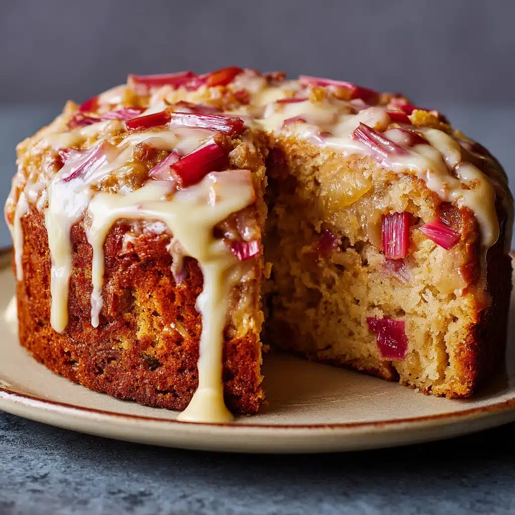 Rhubarb Cake with Butter Sauce Recipe - Recipe Image