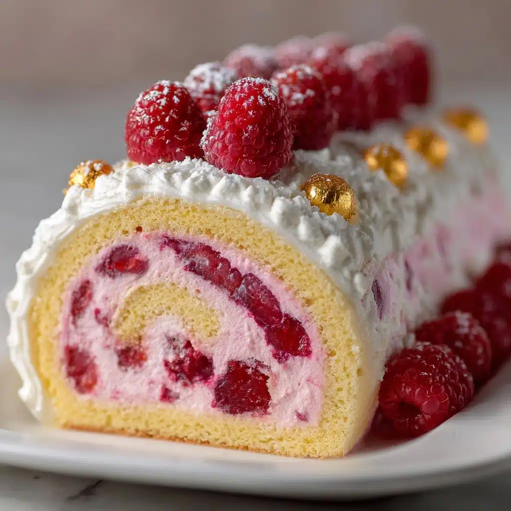 Luxurious Pink Raspberry Cheesecake Roll Cake Recipe - Recipe Image