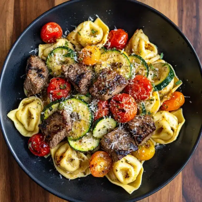 Garlic Parmesan Steak Tortellini Recipe