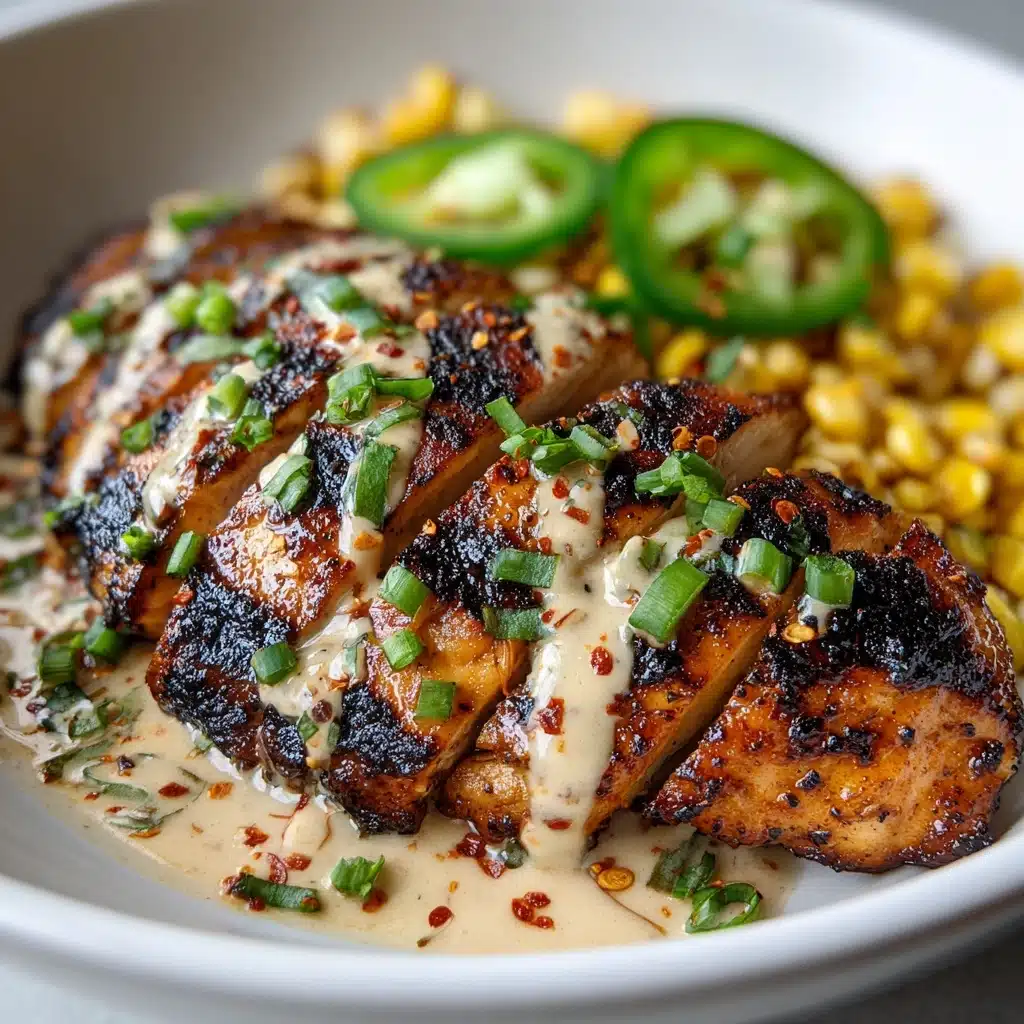Grilled Chicken Bowl with Corn, Jalapeños & Creamy Sauce Recipe - Recipe Image
