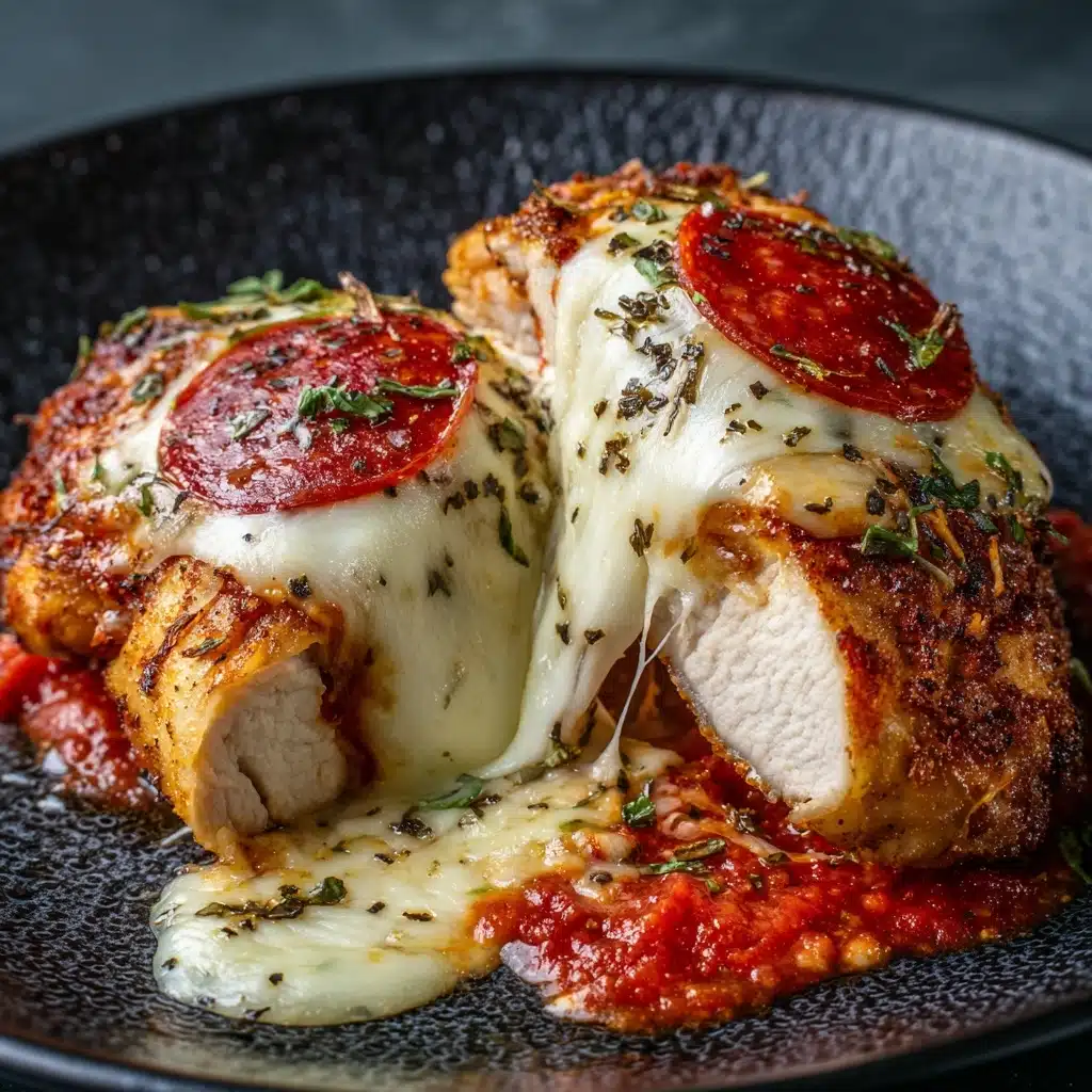 Pepperoni Pizza Stuffed Chicken Bake Recipe - Recipe Image