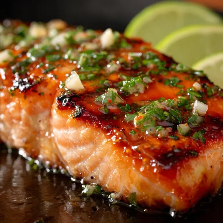 Cilantro Lime Honey Garlic Salmon Baked in Foil Recipe