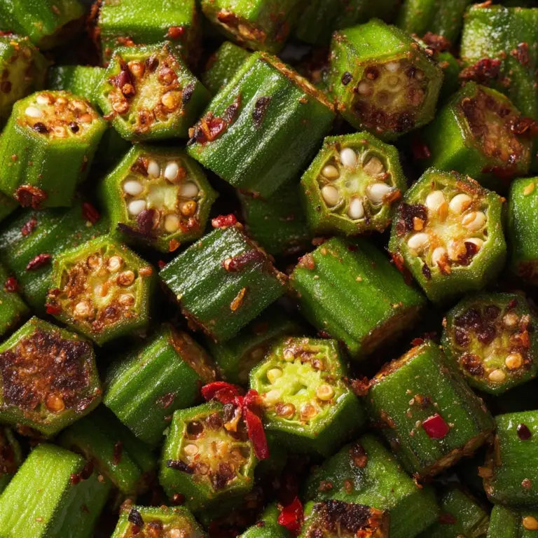 Garlic Chili Roasted Okra Recipe