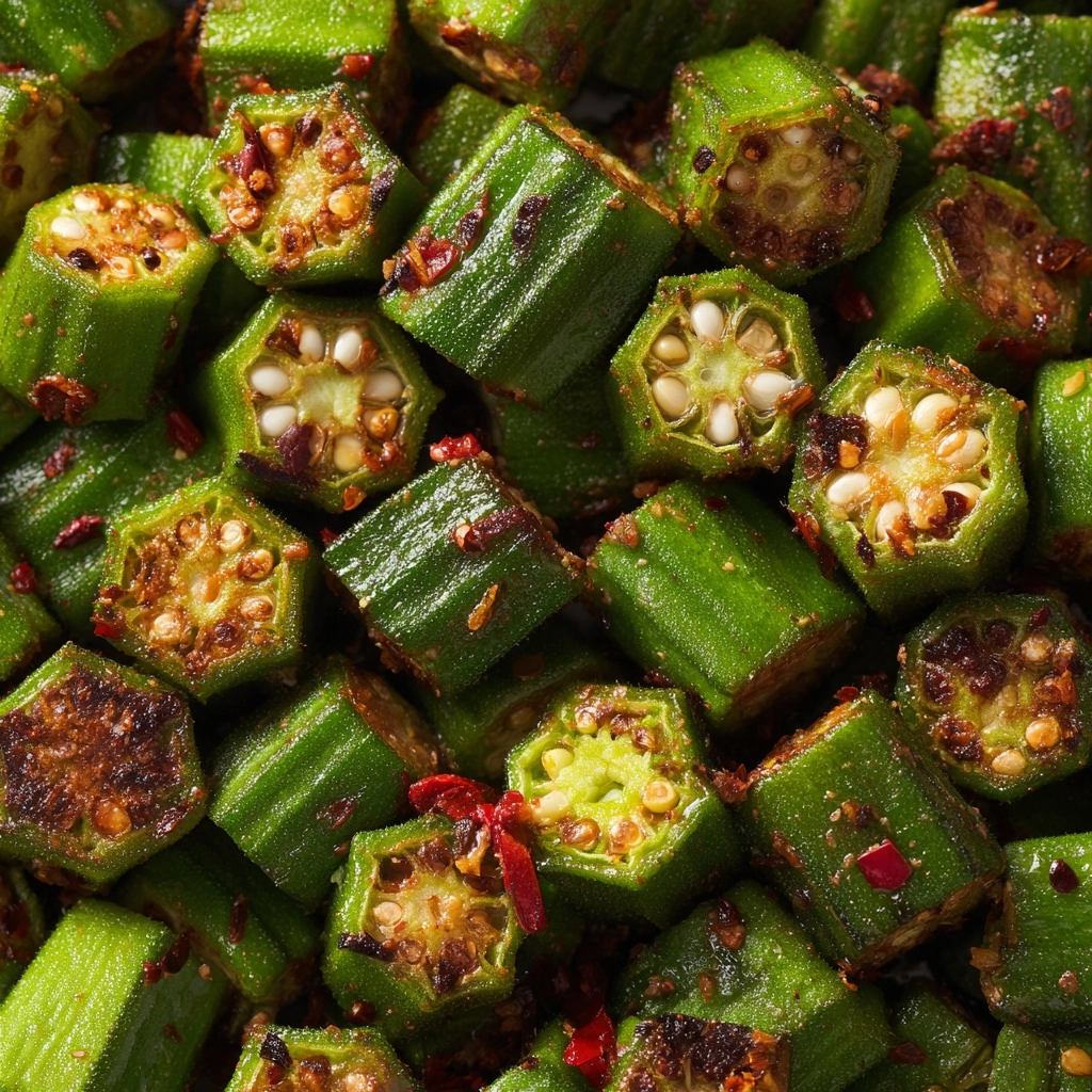 Garlic Chili Roasted Okra Recipe - Recipe Image