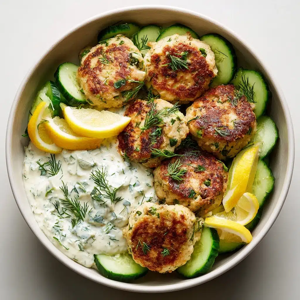 Greek Chicken Meatballs with Homemade Tzatziki Sauce Recipe - Recipe Image