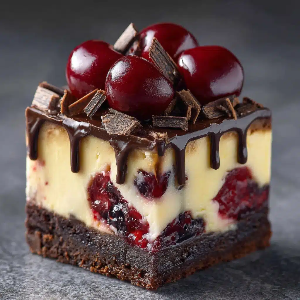 Chocolate Cherry Cheesecake Bars Recipe - Recipe Image