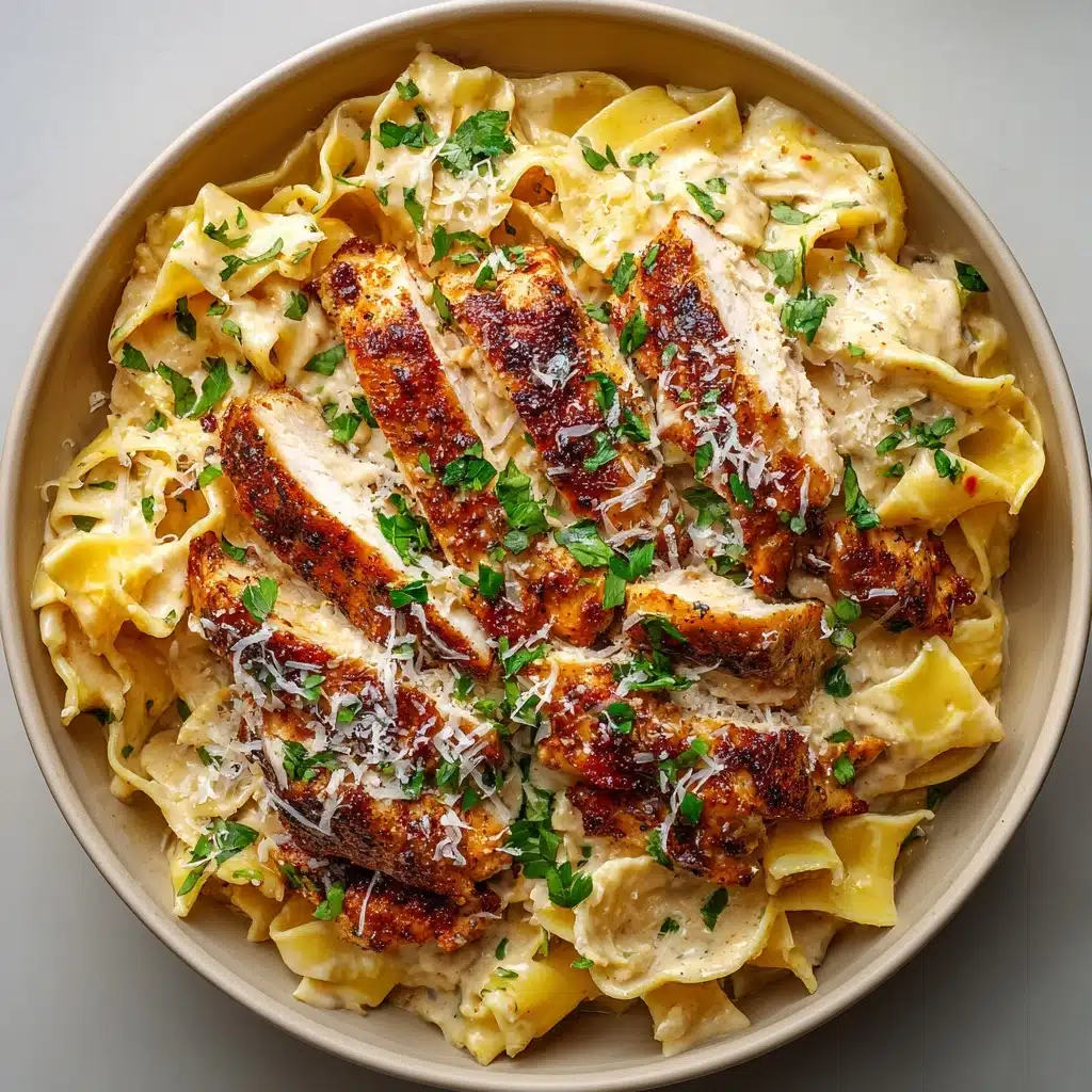 Southern Style Creamy Parmesan Chicken Pasta Recipe - Recipe Image
