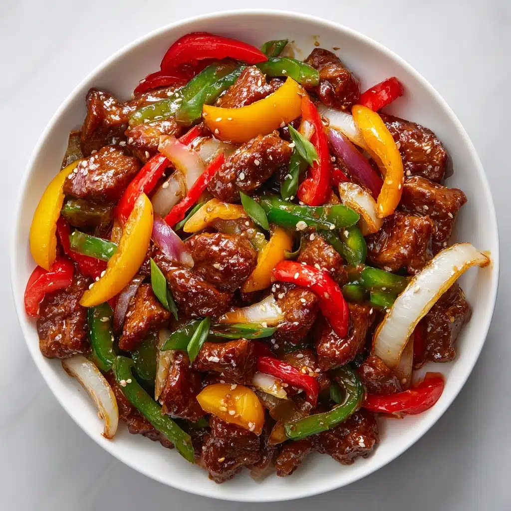 Pepper Steak with Bell Peppers and Onion Recipe - Recipe Image