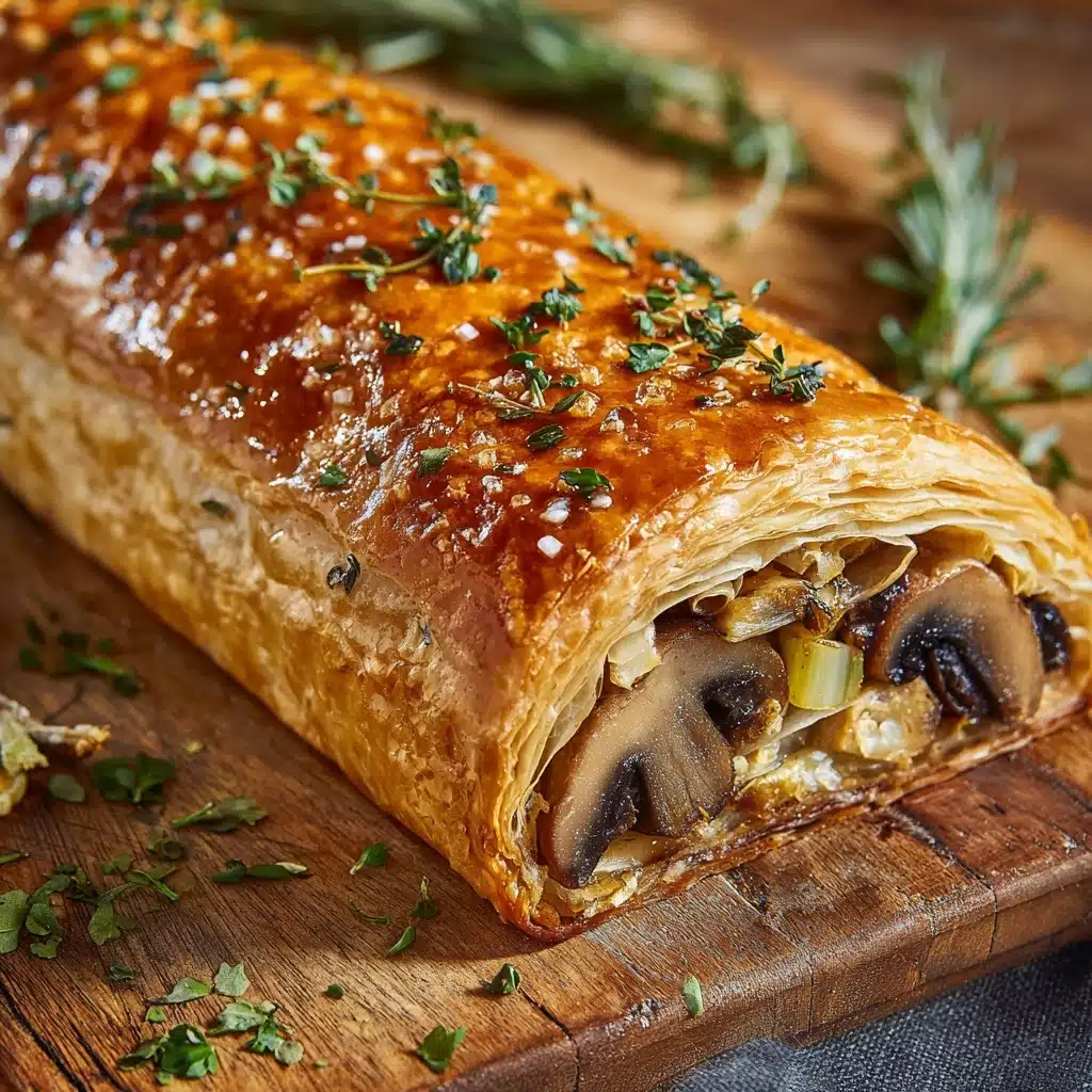Mushroom Strudel with Leeks and Parmesan Cheese Recipe - Recipe Image