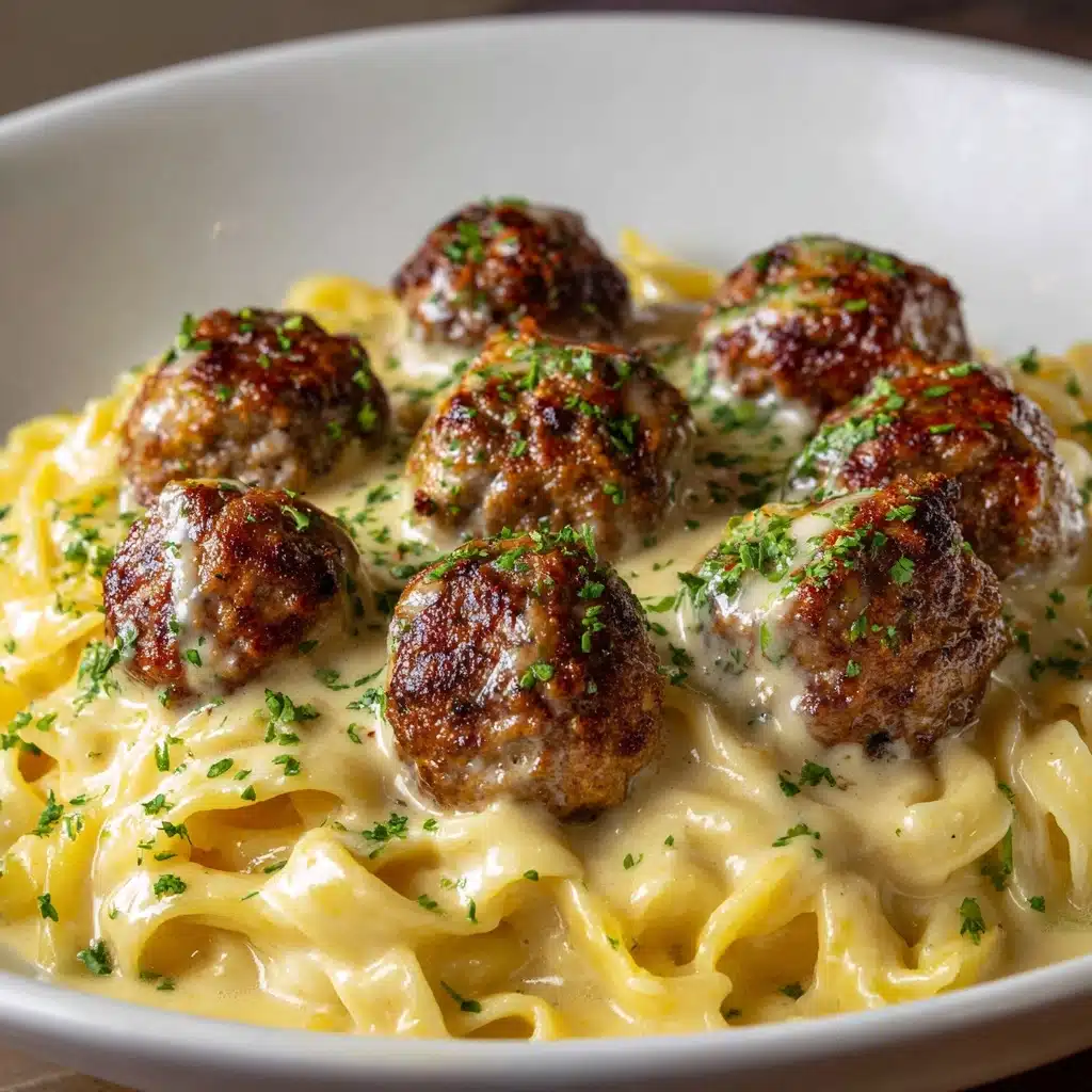 Garlic Butter Meatballs & Parmesan Linguine Dream Recipe - Recipe Image