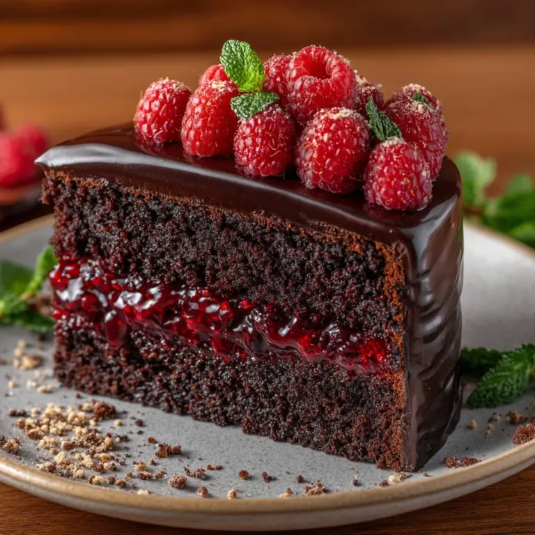 Decadent Chocolate Cake with Fresh Raspberry Bliss Recipe