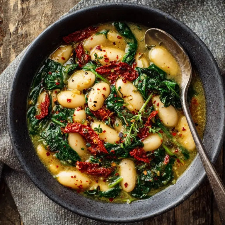Tuscan Butter Beans with Spinach and Sun-Dried Tomatoes Recipe