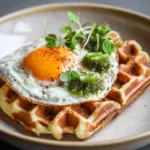 Egg Waffles with Romesco and Goat Cheese Recipe