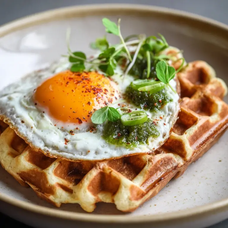 Egg Waffles with Romesco and Goat Cheese Recipe