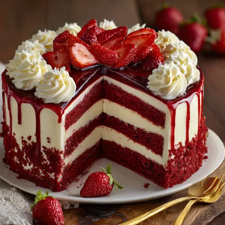 Red Velvet Strawberry Cheesecake Recipe