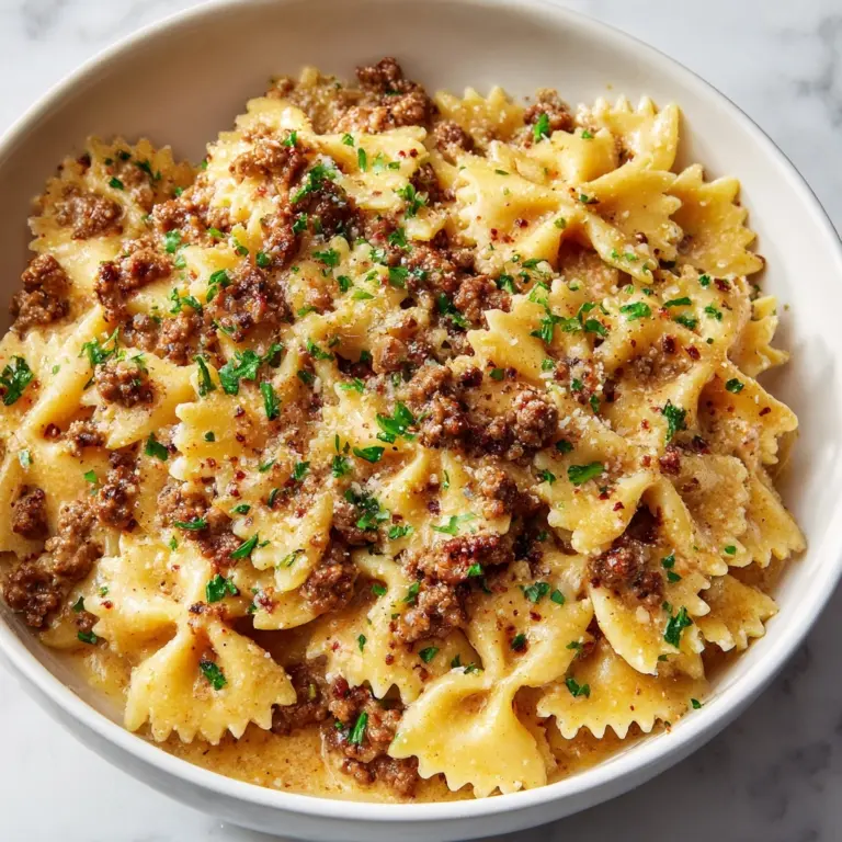 Creamy Beef and Bowtie Pasta Recipe