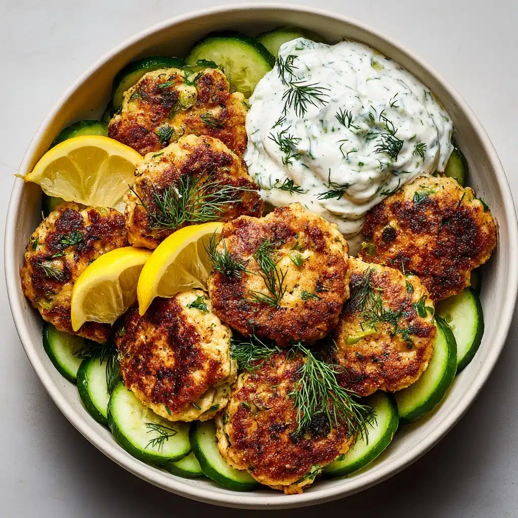Greek Chicken Meatballs with Homemade Tzatziki Sauce Recipe - Recipe Image