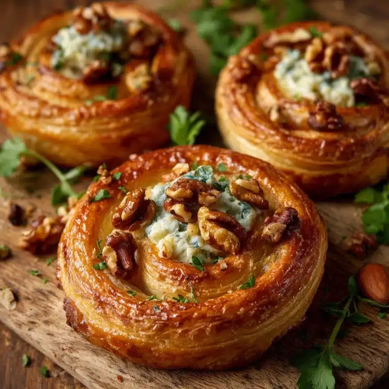 Blue Cheese, Walnut, and Thyme Pull-Apart Puff Pastry Twirl Recipe