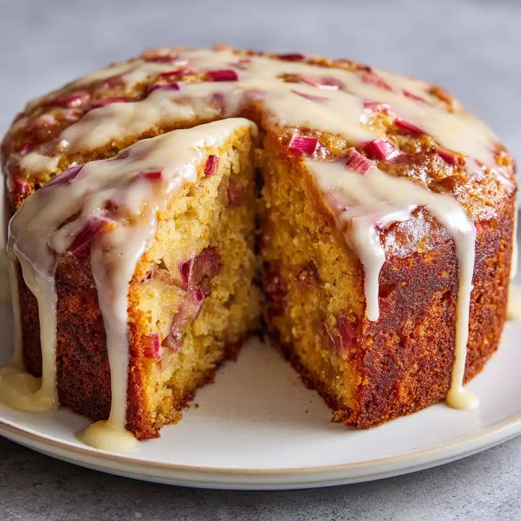 Rhubarb Cake with Butter Sauce Recipe