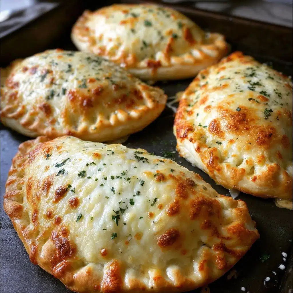 Baked Chicken Alfredo Calzones Recipe - Recipe Image
