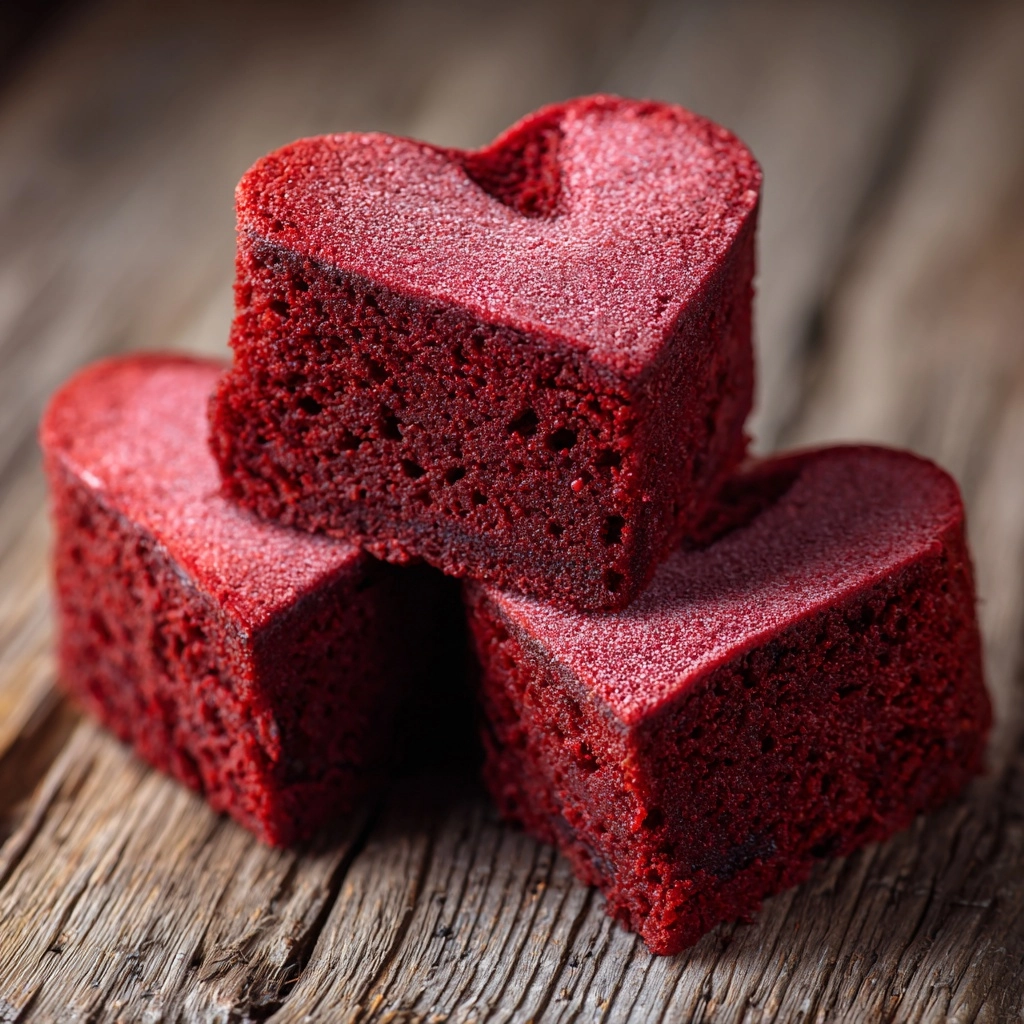 Red Velvet Brownie Hearts Recipe - Recipe Image