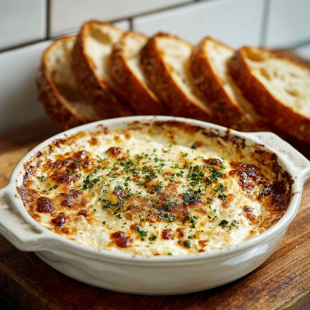 Baked Garlic Bread Dip Recipe - Recipe Image