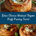Blue Cheese, Walnut, and Thyme Pull-Apart Puff Pastry Twirl Recipe