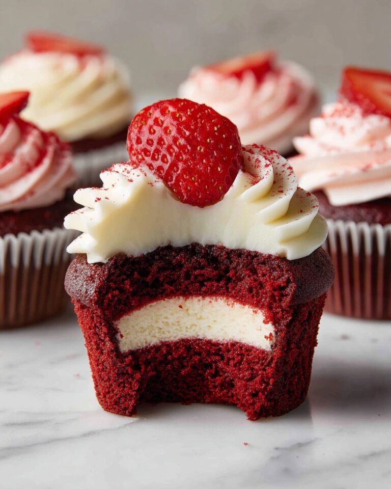 Strawberry Cheesecake Red Velvet Cupcakes Recipe