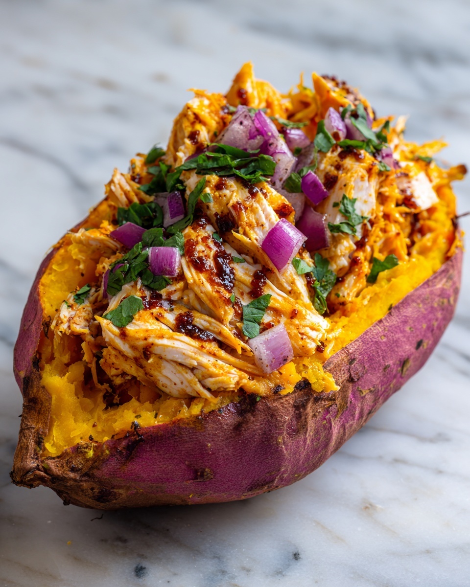 Twice Baked BBQ Chicken Sweet Potatoes Recipe - Recipe Image