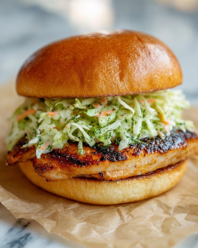 Buffalo Ranch Coleslaw Topped Chicken Sandwich Recipe
