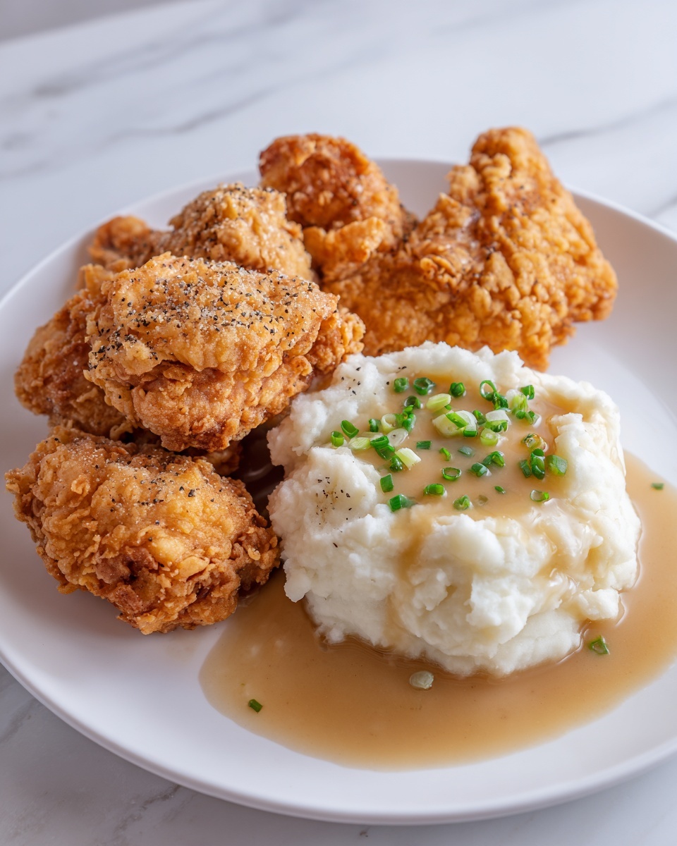 Fried Chicken with Creamy Mashed Potatoes Recipe - Recipe Image