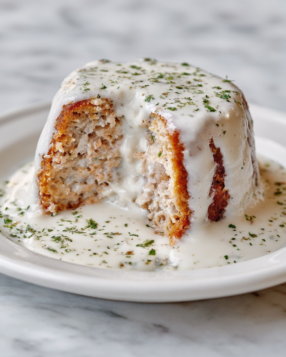 Chicken Cordon Bleu Meatloaf with Creamy Mushroom Sauce Recipe - Recipe Image