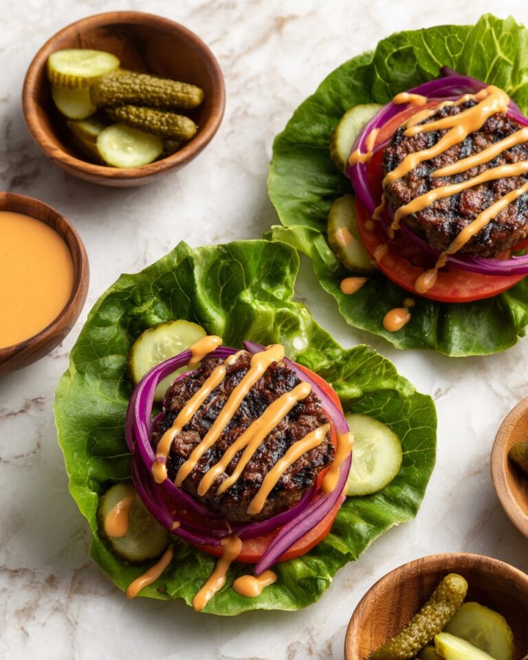 Low Carb Burger Lettuce Wraps Recipe